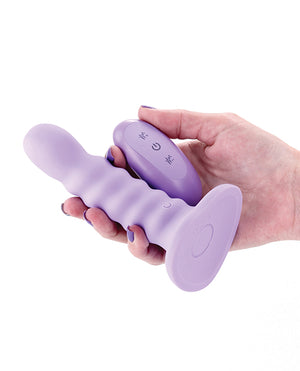 Colours Colours - Ribbed - 5" Vibrating Dildo - Purple - Image 3