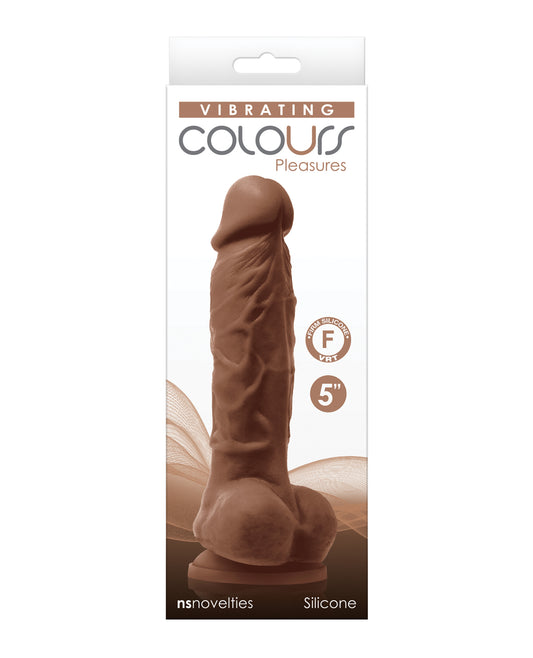 Colours Colours Pleasures 5" Vibrating Dildo - Brown - Image 2