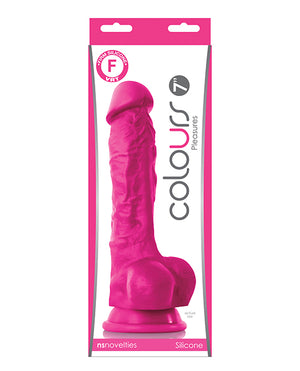 Colours Colours Pleasures 7" Dong w/Balls &amp; Suction Cup - Pink