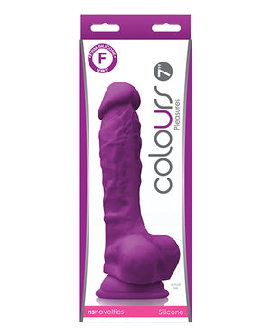 Colours Colours Pleasures 7" Dong w/Balls &amp; Suction Cup - Purple