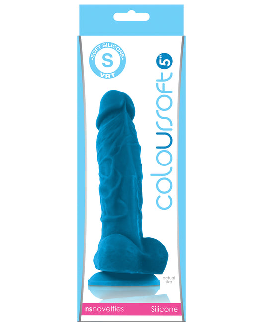ColourSoft ColourSoft 5" Silicone Soft Dildo - Blue - Image 2