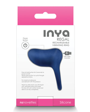 Inya INYA Regal Rechargeable Vibrating Ring - Blue - Image 2