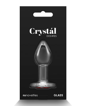 Crystal Crystal Desires Glass Heart Gem Butt Plug Small - Red - Image 2