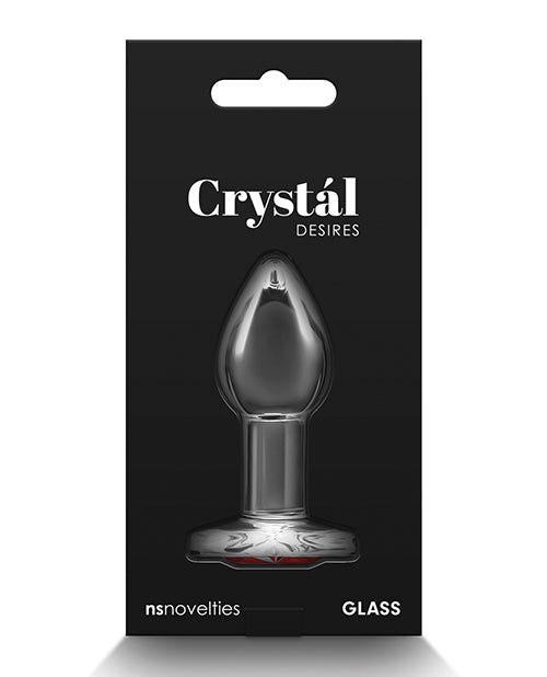 Crystal Crystal Desires Glass Heart Gem Butt Plug Small - Red - Image 2