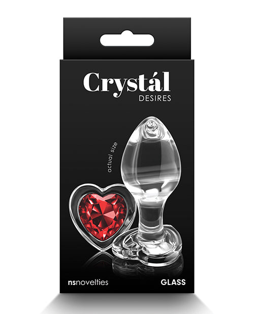 Crystal Crystal Desires Glass Heart Gem Butt Plug Medium - Red