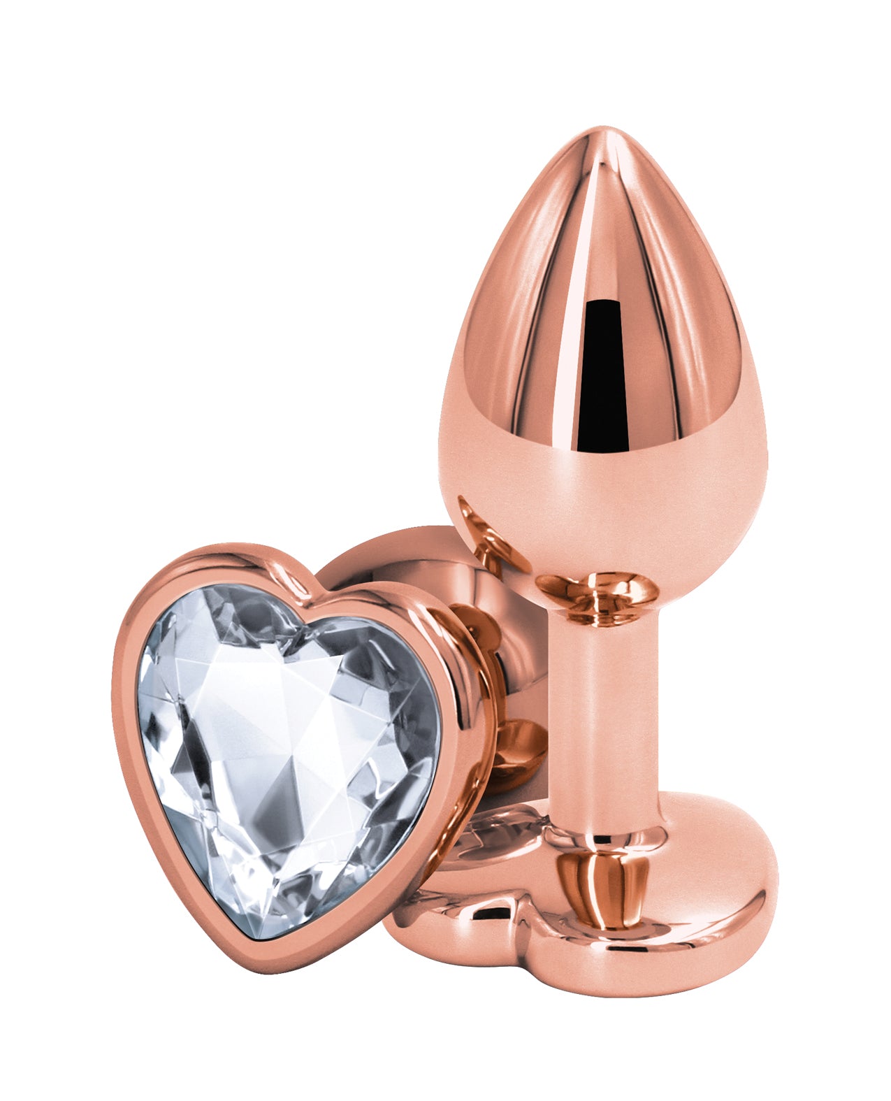 Rear Assets Rear Assets Rose Gold Heart Small - Clear