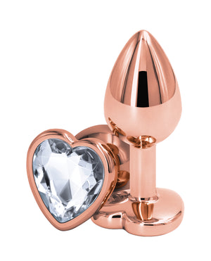Rear Assets Rear Assets Rose Gold Heart Small - Clear