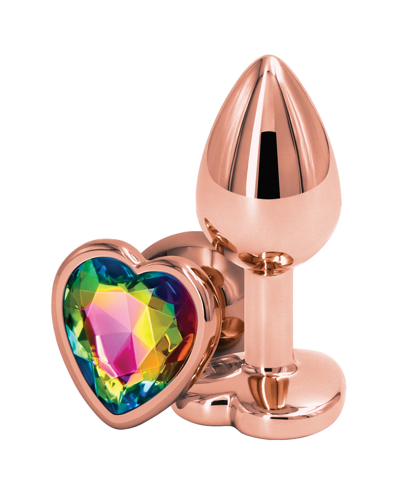 Rear Assets Rear Assets Rose Gold Heart Small - Rainbow