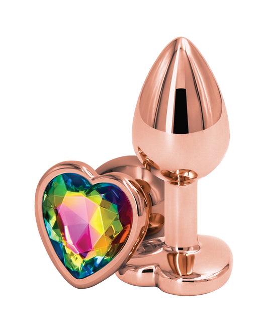Rear Assets Rear Assets Rose Gold Heart Small - Rainbow