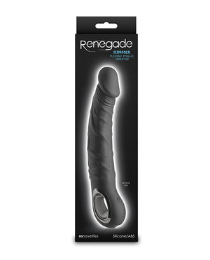 Renegade Renegade Rimmer Vibrating Dong w/Handle - Black