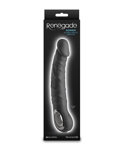 Renegade Renegade Rimmer Vibrating Dong w/Handle - Black