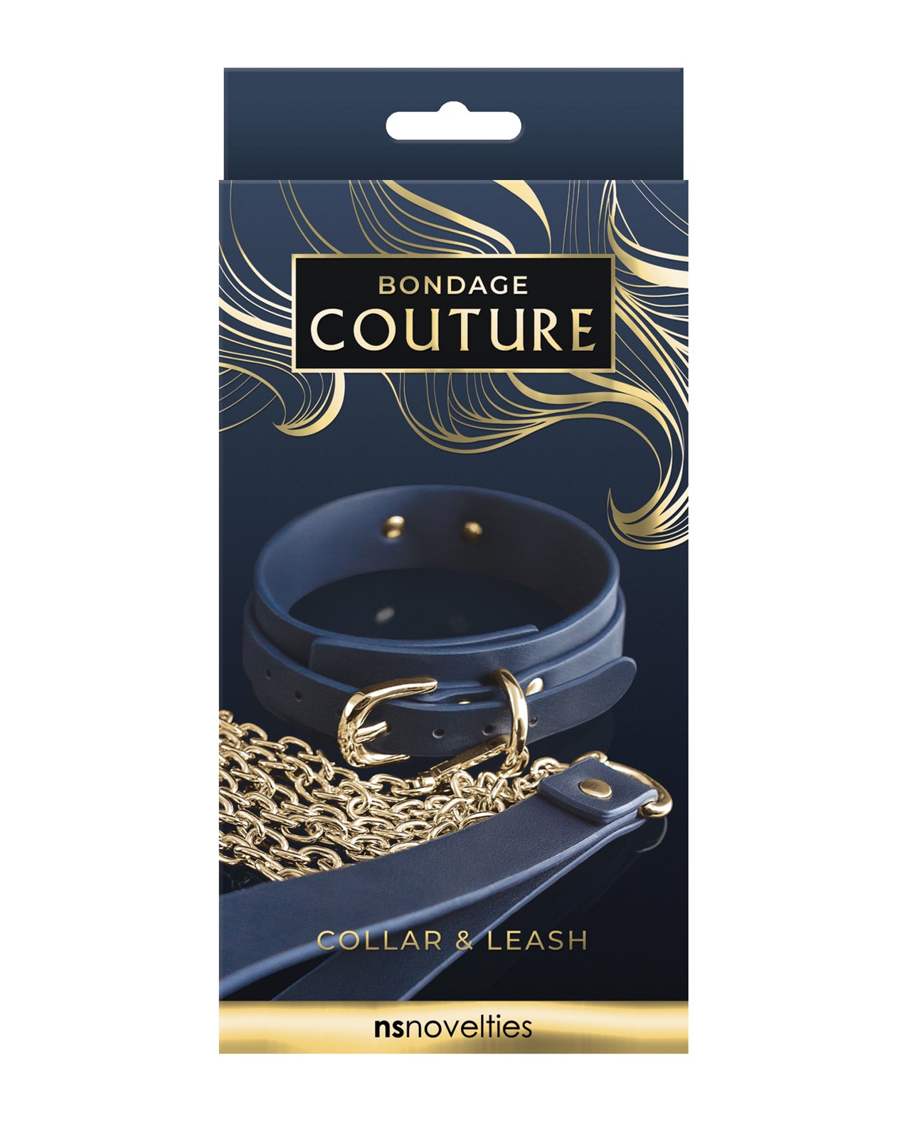 Bondage Couture Bondage Couture Vinyl Collar and Leash - Blue