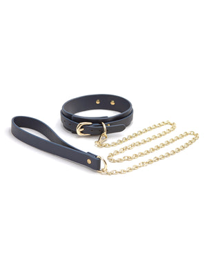 Bondage Couture Bondage Couture Vinyl Collar and Leash - Blue - Image 2