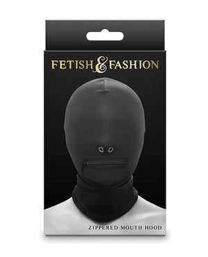 Fetish &amp; Fashion Fetish &amp; Fashion Zippered Mouth Hood - Black - Image 2