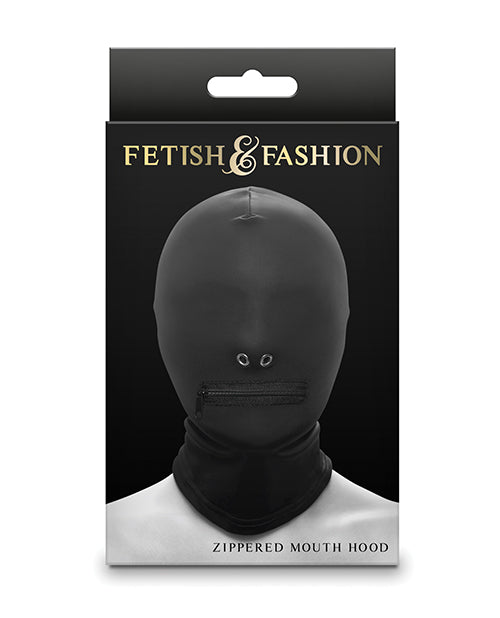 Fetish &amp; Fashion Fetish &amp; Fashion Zippered Mouth Hood - Black - Image 2