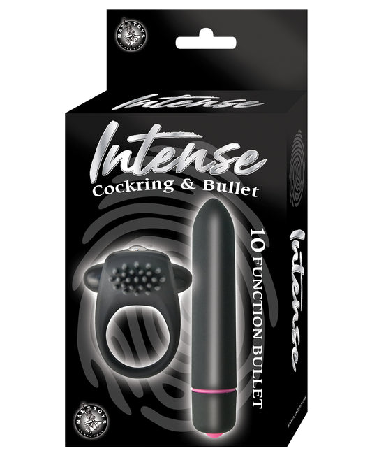 Intense Intense Cockring &amp; Bullet - Black
