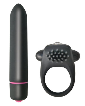 Intense Intense Cockring &amp; Bullet - Black - Image 2