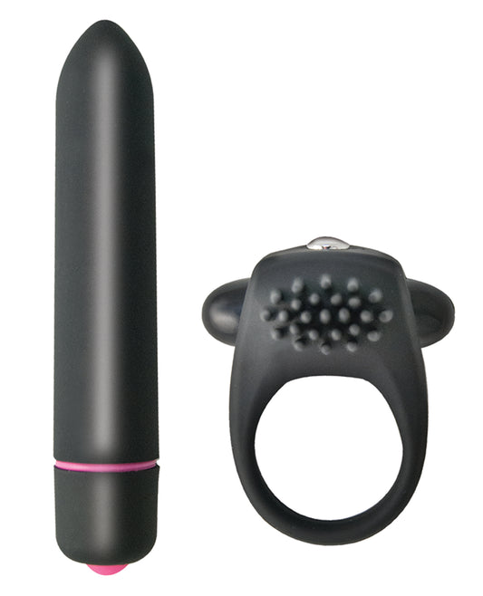 Intense Intense Cockring &amp; Bullet - Black - Image 2