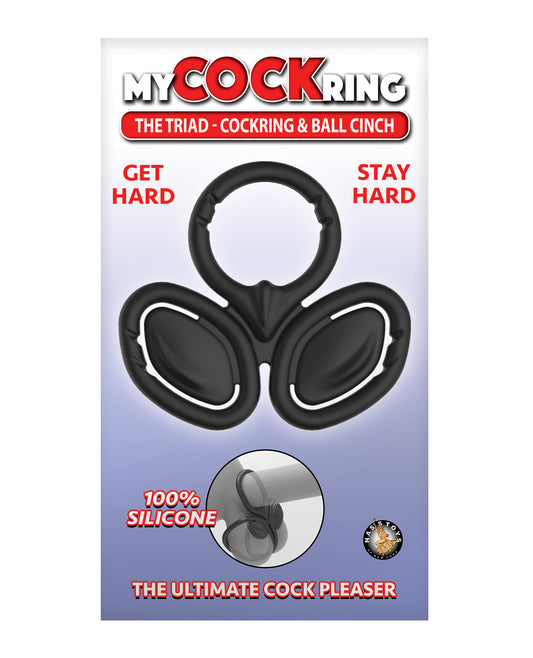 My Cock Ring My Cock Ring The Triad Cockring &amp; Ball Cinch - Black