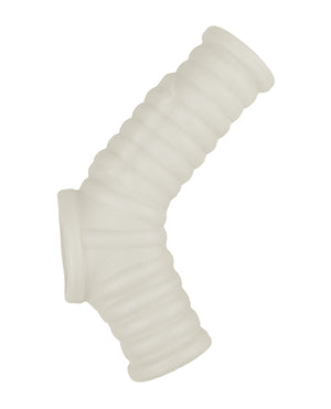 Nasstoys Vibrating Power Sleeve Ribbed Fit - White - Image 3