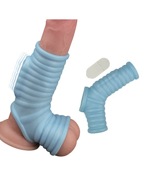 Vibrating Power Sleeve Ribbed Fit - Blue - Image 4