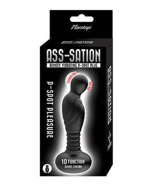 Ass-sation Ass-sation Remote Vibrating P Spot Plug - Black