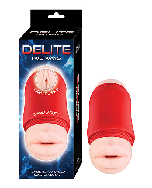 Nasstoys Delite Two Ways Mouth &amp; Vagina Masturbator - White