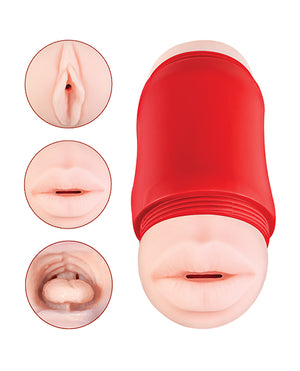 Nasstoys Delite Two Ways Mouth &amp; Vagina Masturbator - White - Image 4