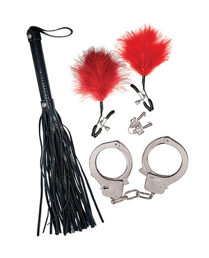 Nasstoys Bondage by Nasstoys Whip &amp; Cuff Set - Red - Image 3