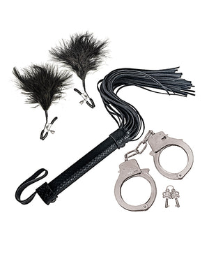Nasstoys Bondage by Nasstoys Whip &amp; Cuff Set - Black - Image 4