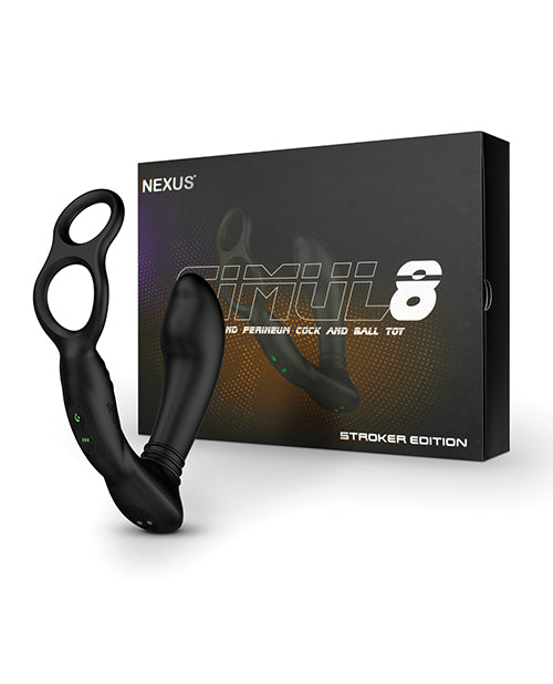 Nexus Nexus Simul8 Dual Anal &amp; Perineum Cock &amp; Ball - Black