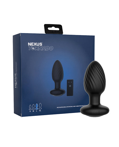 Nexus Nexus Tornado Rotating &amp; Vibrating Large Butt Plug w/Remote - Black