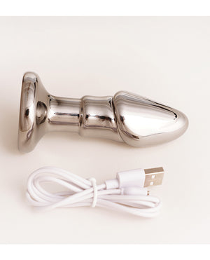 Cristal Black Opal Anal Glass Dildo Vibe - Gun Metal - Image 5