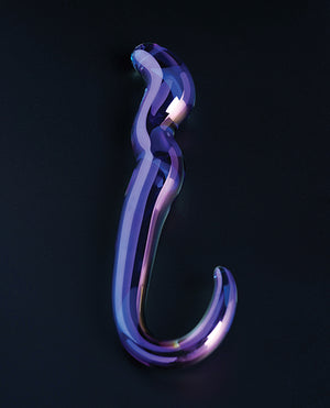 Cristal Blue Flame Curved Glass Dildo - Purple - Image 2