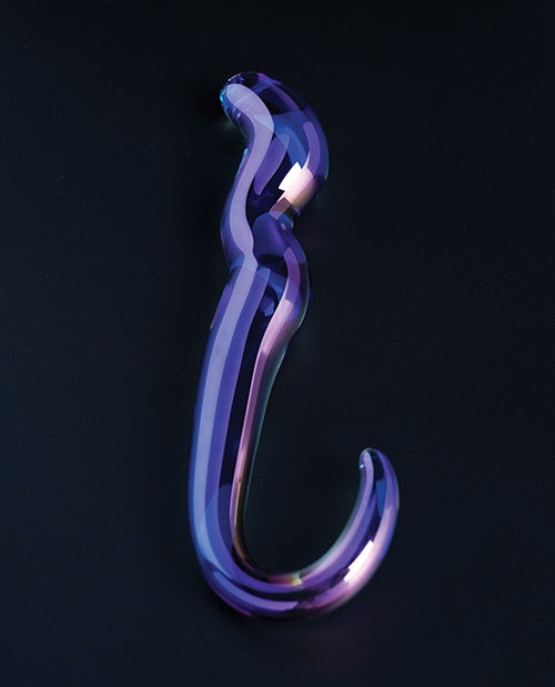 Cristal Blue Flame Curved Glass Dildo - Purple - Image 2