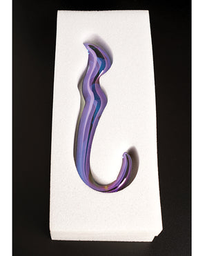 Cristal Blue Flame Curved Glass Dildo - Purple - Image 5