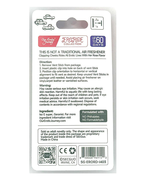 EroRide EroRide Clapping Cheeks Pheromone Infused Air Freshener - Rose - Image 2