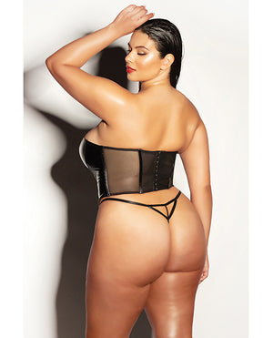 Fetish by Oh la la Cheri FETISH Rider Vinyl Bustier w/Front Zipper &amp; Panty Black 2X - Image 4