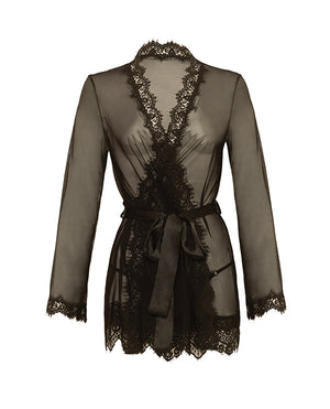 Oh La La Cheri Provence Short Robe - Black S/M - Image 3