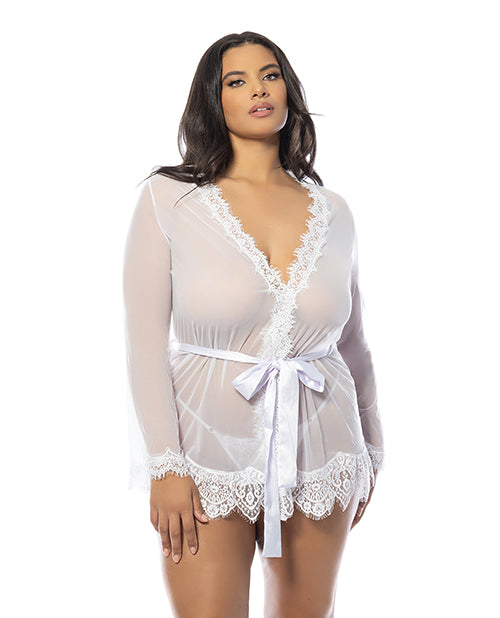 Oh La La Cheri Provence Short Robe - White 1X/2X - Image 2