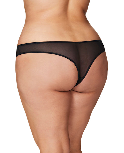 RSVP by Oh la la Cheri Crotchless Thong w/Pearls Black 3X/4X - Image 2