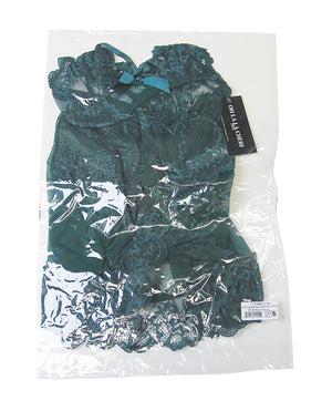 Valentine Lacey Babydoll w/G-String - Green MD - Image 4