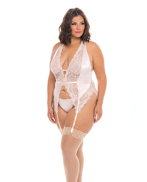 RSVP by Oh la la Cheri Noah Soft Cup Merrywidow w/Garter Straps &amp; G-String Peach Whip 3X/4X - Image 3