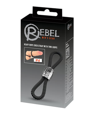 Rebel Rebel Two Loop Heavy Rope Cock Lasso - Black