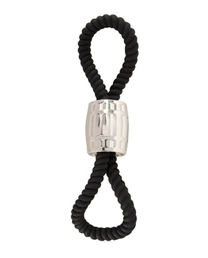 Rebel Rebel Two Loop Heavy Rope Cock Lasso - Black - Image 2