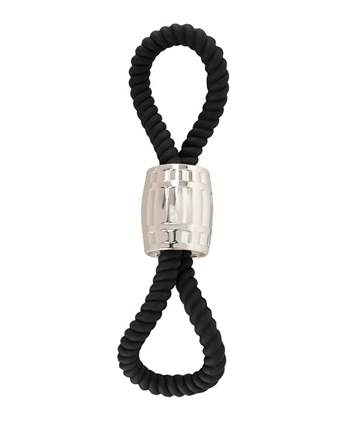Rebel Rebel Two Loop Heavy Rope Cock Lasso - Black - Image 2
