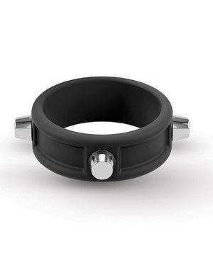 Rebel Cock Ring w/Studs - Black - Image 4