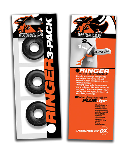 Oxballs Oxballs Ringer Donut 1 - Black Pack of 3