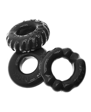 Oxballs Oxballs Bonemaker 3 Pack Cockring Kit - Black - Image 2