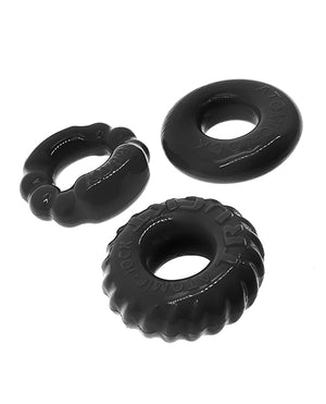 Oxballs Oxballs Bonemaker 3 Pack Cockring Kit - Black - Image 3